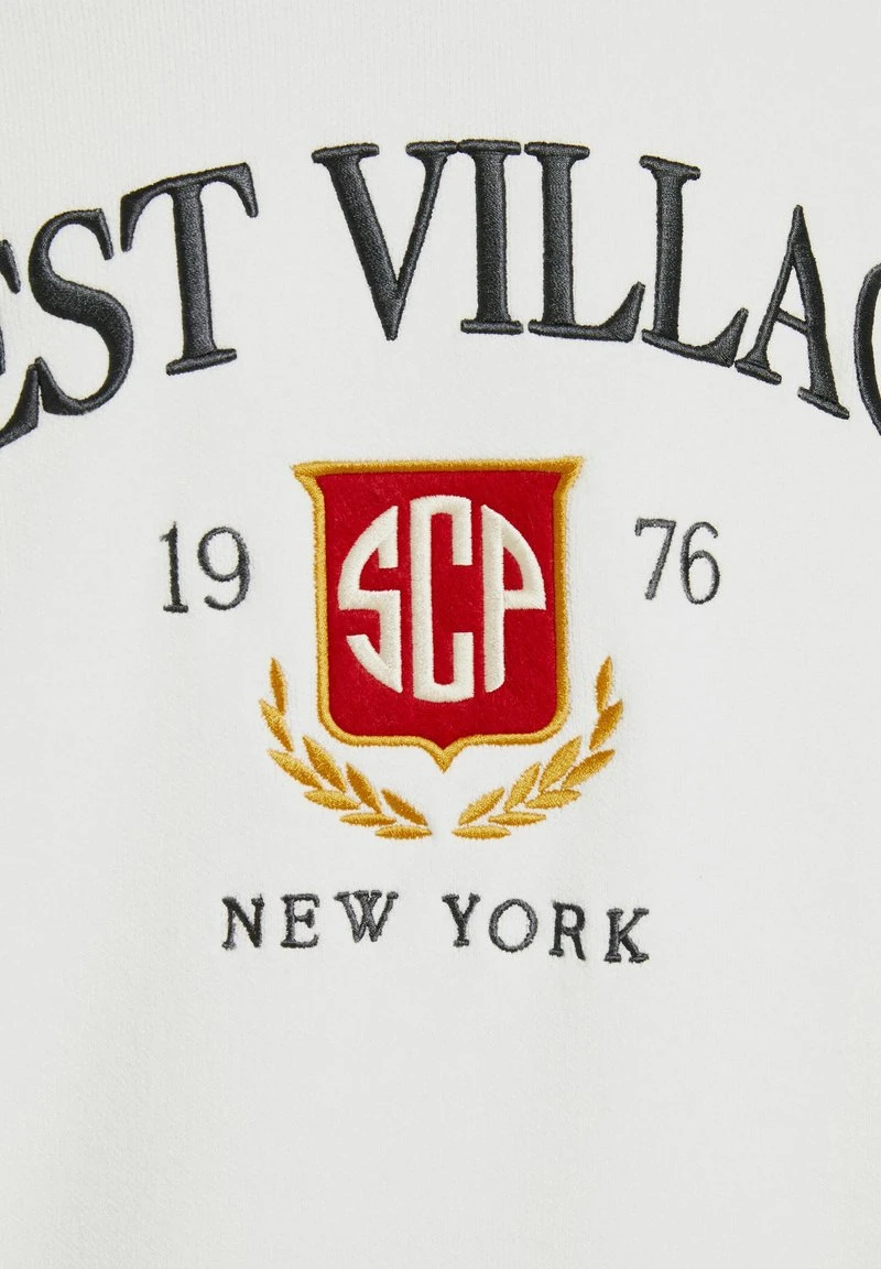 BERSHKA EMBROIDERED VARSITY - Strickpullover - Off-white 8 BERSHKA EMBROIDERED VARSITY - Strickpullover - Off-white – Bild 6