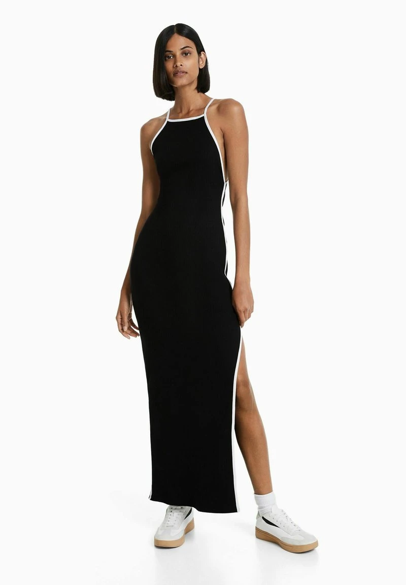 BERSHKA CONTRAST STRAPS - MIDI - Maxikleid - Black 3 BERSHKA CONTRAST STRAPS - MIDI - Maxikleid - Black