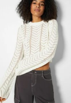 BERSHKA OPEN ROUND NECK - Strickpullover - Beige 12 BERSHKA OPEN ROUND NECK - Strickpullover - Beige -Bershka Verkaufsgeschäft 8dbfe75910a04531b6fafc24880905ae