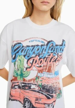 BERSHKA SHORT SLEEVE - T-Shirt Print - White 11 BERSHKA SHORT SLEEVE - T-Shirt Print - White -Bershka Verkaufsgeschäft 8df594be28ac40ef95f7131bd7d3aab8