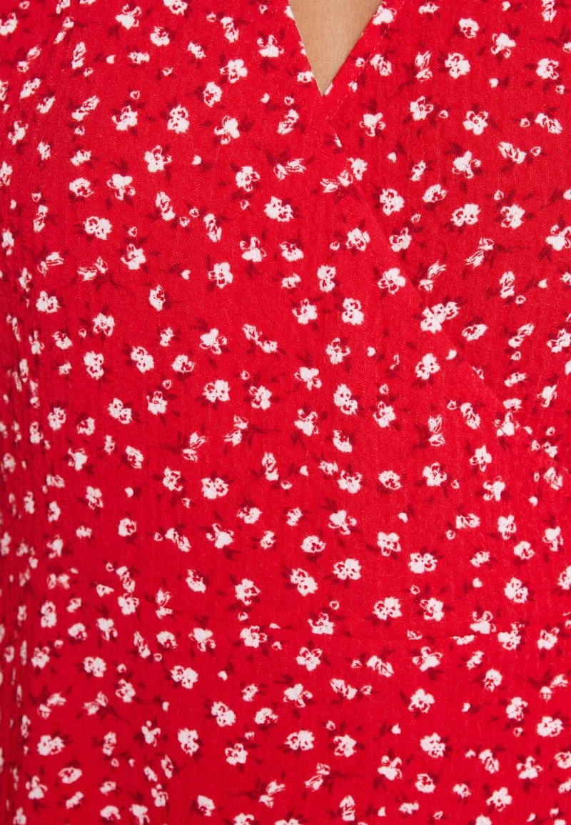 BERSHKA FLORAL TEXTURED - Freizeitkleid - Red 8 BERSHKA FLORAL TEXTURED - Freizeitkleid - Red – Bild 6