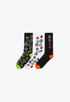 BERSHKA PRINTED SET OF 3 - Socken - Black