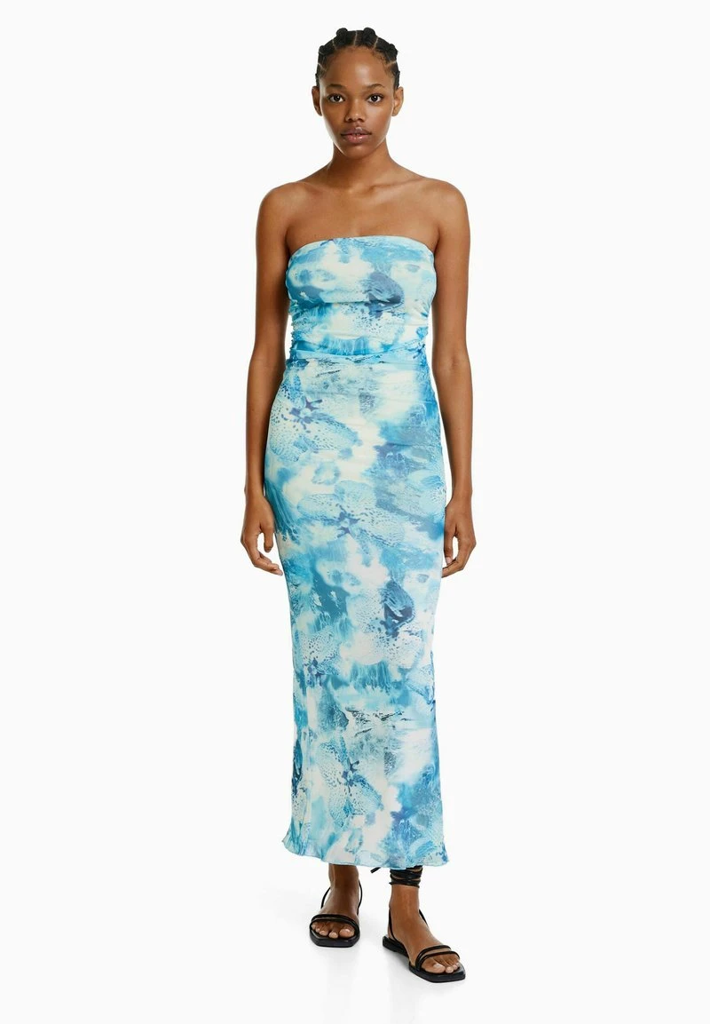 BERSHKA WITH PRINT - Maxikleid - Light Blue 3 BERSHKA WITH PRINT - Maxikleid - Light Blue