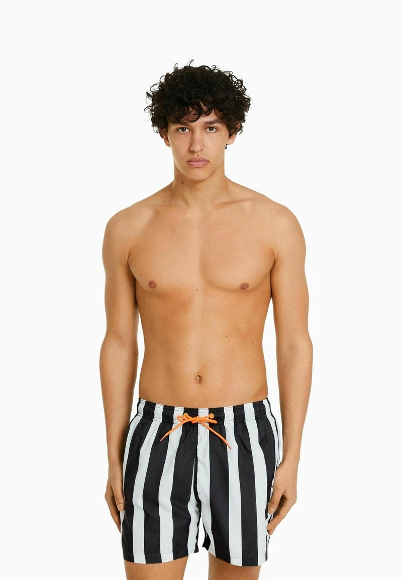 BERSHKA STRIPED - Badeshorts - Off White 3 BERSHKA STRIPED - Badeshorts - Off White