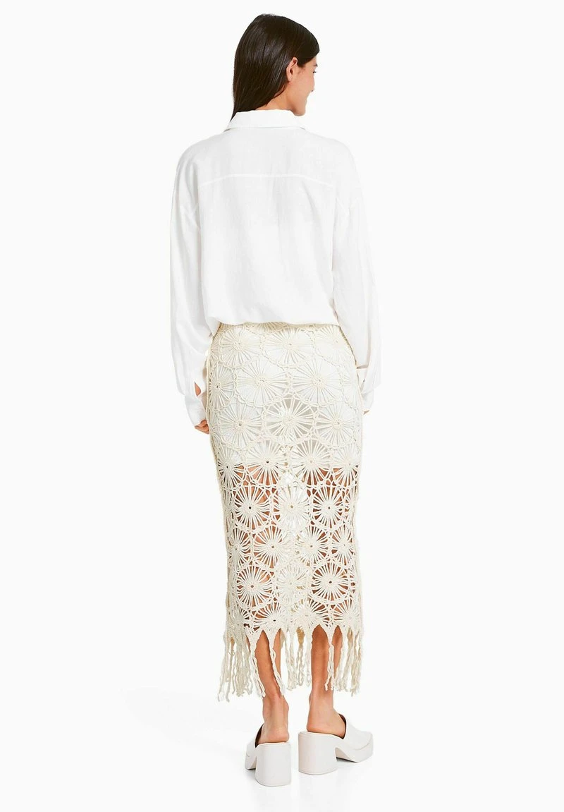 BERSHKA MACRAMÉ - MIDI - Maxirock - Beige 5 BERSHKA MACRAMÉ - MIDI - Maxirock - Beige – Bild 3