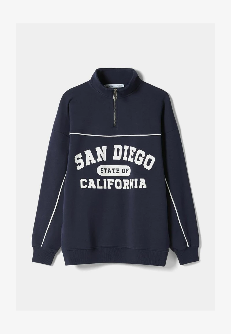 BERSHKA SAN DIEGO PRINT HALF ZIP - Sweatshirt - Blue 7 BERSHKA SAN DIEGO PRINT HALF ZIP - Sweatshirt - Blue – Bild 5