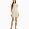 BERSHKA HALTER NECK - Etuikleid - Beige -Bershka Verkaufsgeschäft 90cd04e96b5349309fa503c53fd4f7af