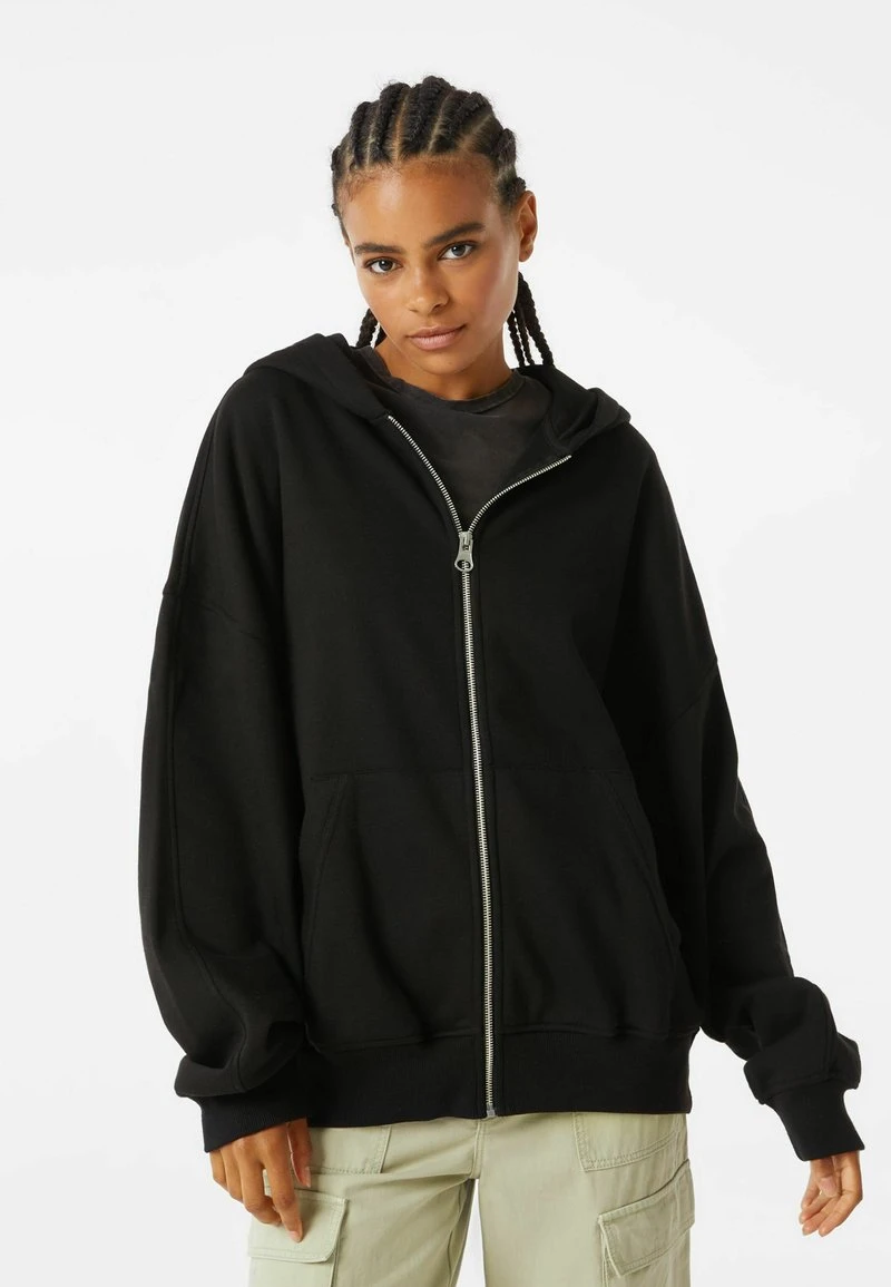 BERSHKA OVERSIZE PLUSH 07073670 - Sweatjacke - Black 3 BERSHKA OVERSIZE PLUSH 07073670 - Sweatjacke - Black