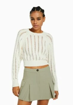 BERSHKA TAILORED WITH POCKETS - Minirock - Khaki