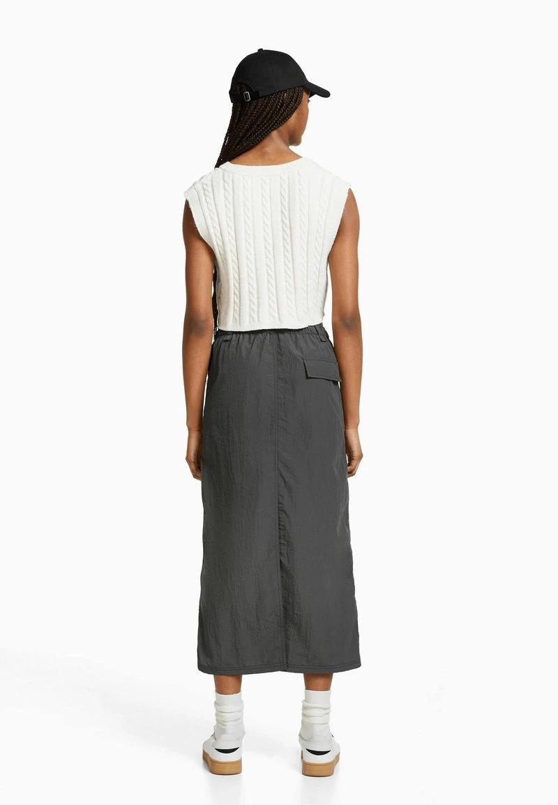 BERSHKA EFFECT - MIDI - A-Linien-Rock - Grey 5 BERSHKA EFFECT - MIDI - A-Linien-Rock - Grey – Bild 3