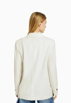 BERSHKA REGULAR­FIT TAILORED - FEMININE-CUT DOUBLE-BREASTED - Kurzmantel - White -Bershka Verkaufsgeschäft 92c3f78a6db74eeb8ff65225fbfffe1d