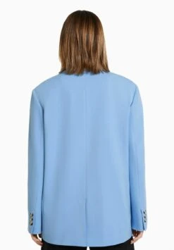 BERSHKA TAILORED CUT - Kurzmantel - Light Blue -Bershka Verkaufsgeschäft 93cebd3fd84e45bf9b844c5eaf2d7320
