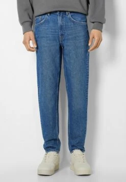 BERSHKA VINTAGE - Jeans Straight Leg - Dark Blue