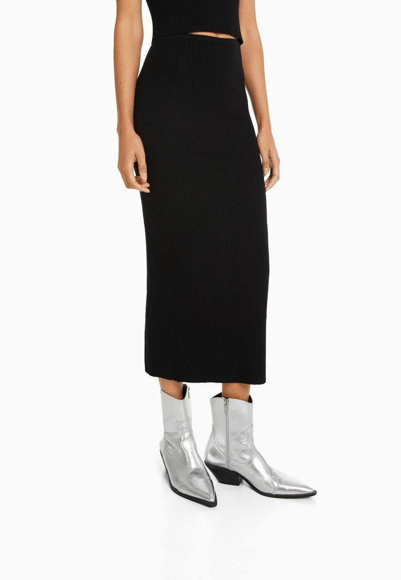 BERSHKA MIDI - Bleistiftrock - Black 3 BERSHKA MIDI - Bleistiftrock - Black