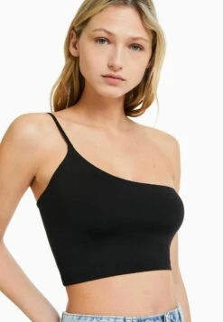 BERSHKA ASYMMETRIC STRAPPY-CROP - Top - Black -Bershka Verkaufsgeschäft 96bb59d93b8a4f2ea0a866c718b6eab9
