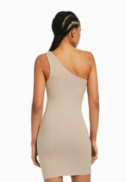 BERSHKA Etuikleid - Beige -Bershka Verkaufsgeschäft 972da6cab3234fff8c629cc33d2d9ebf