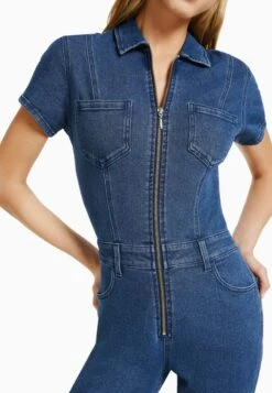 BERSHKA WITH SHORT SLEEVES AND ZIP - Jumpsuit - Dark Blue -Bershka Verkaufsgeschäft 981e059069ed40e3930f203d12752689