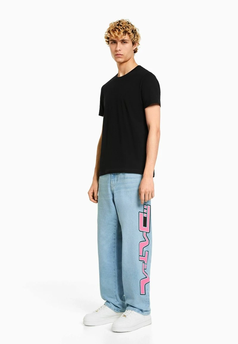 BERSHKA BAGGY PRINTED - Jeans Straight Leg - Light Blue 4 BERSHKA BAGGY PRINTED - Jeans Straight Leg - Light Blue – Bild 2