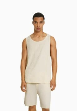 BERSHKA SLEEVELESS WORKER - Top - White