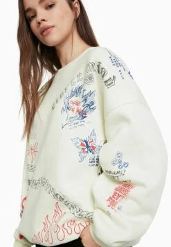 BERSHKA ROUND NECK PRINTED - Sweatshirt - Beige 11 BERSHKA ROUND NECK PRINTED - Sweatshirt - Beige -Bershka Verkaufsgeschäft 99ab28ae17134de985d9a1e28901dd23