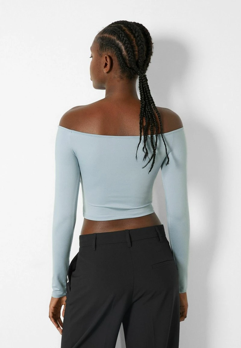 BERSHKA OVER THE SHOULDER GATHERED - Langarmshirt - Light Blue 5 BERSHKA OVER THE SHOULDER GATHERED - Langarmshirt - Light Blue – Bild 3