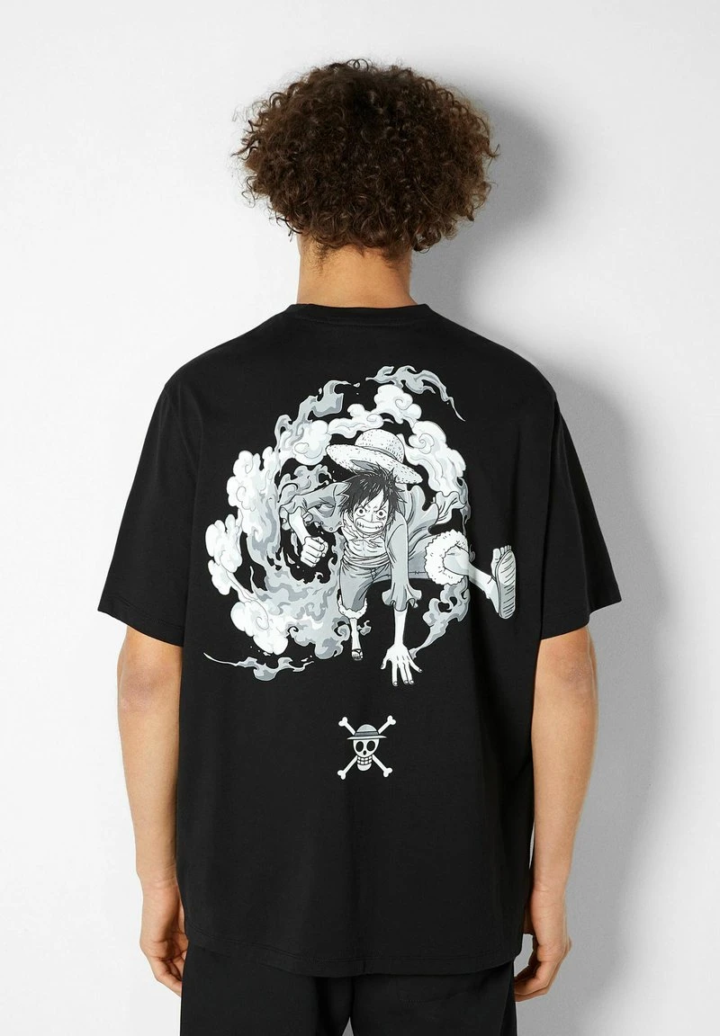 BERSHKA BOXY FIT SHORT SLEEVE ONE PIECE - T-Shirt Print - Black 3 BERSHKA BOXY FIT SHORT SLEEVE ONE PIECE - T-Shirt Print - Black