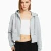 BERSHKA CROPPED - Sweatjacke - Mottled Grey -Bershka Verkaufsgeschäft 9dd81eca8e574f5ab23dcc5f09ac6fd2