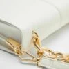 BERSHKA ACCORDION WITH CHAIN - Clutch - White