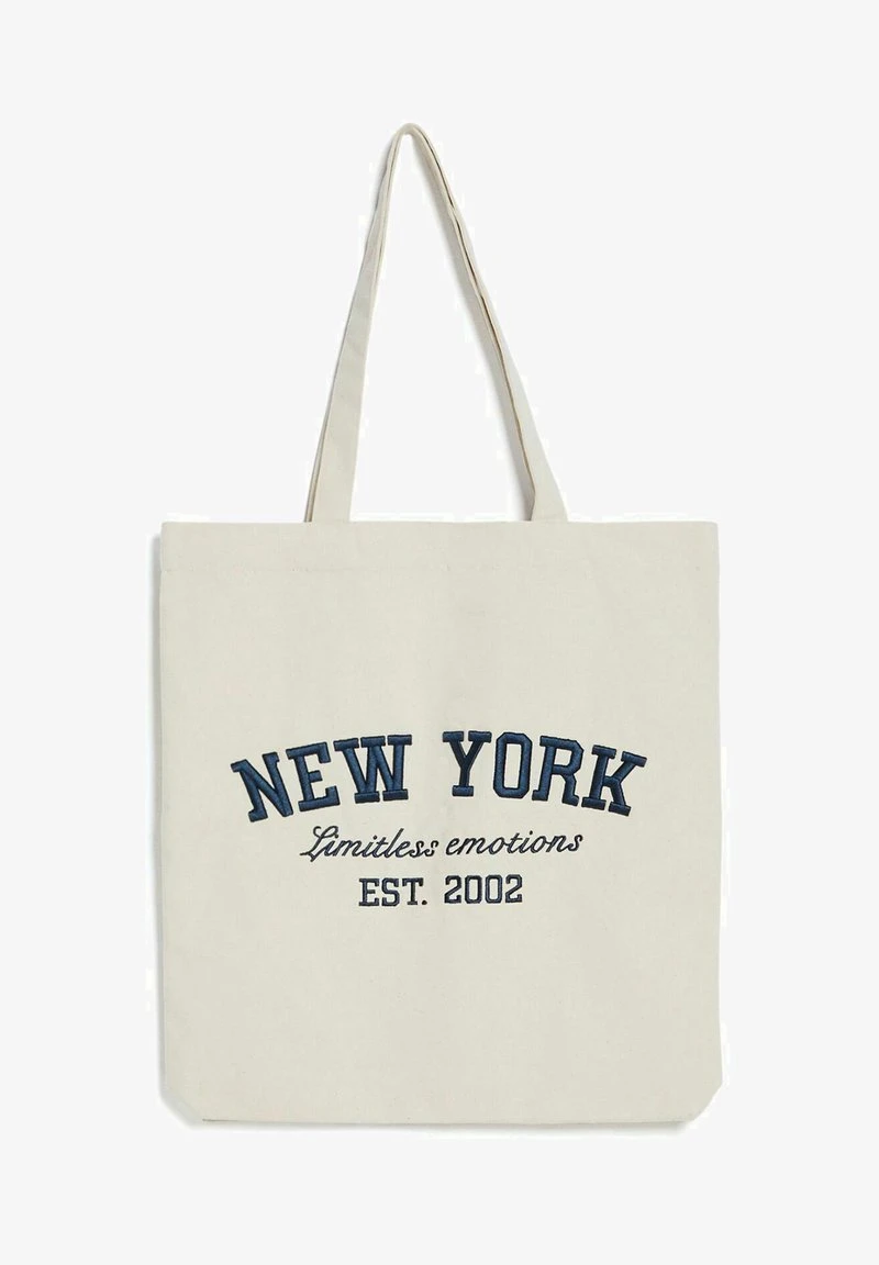 BERSHKA PRINTED CANVAS - Shopping Bag - Beige 5 BERSHKA PRINTED CANVAS - Shopping Bag - Beige – Bild 3