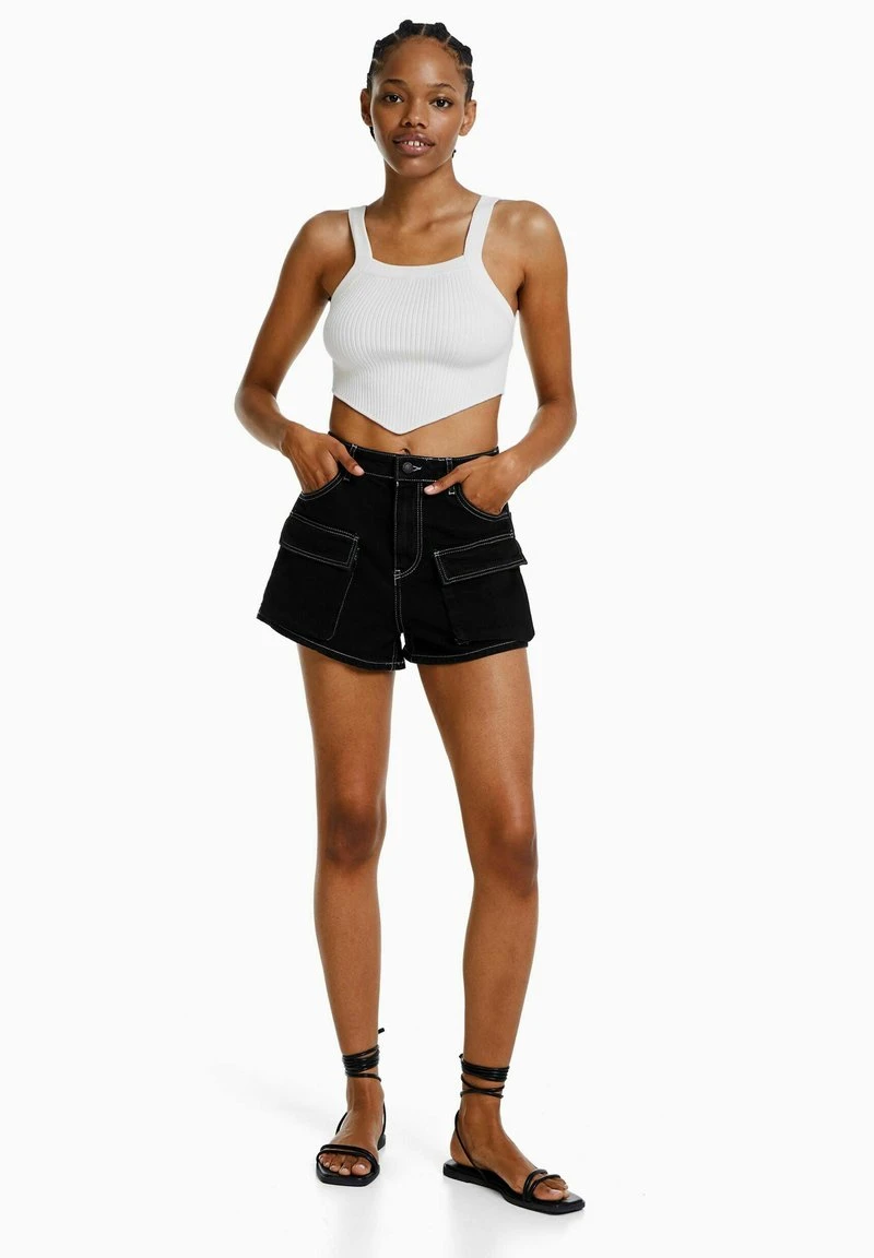 BERSHKA CARGO - Jeans Shorts - Black 4 BERSHKA CARGO - Jeans Shorts - Black – Bild 2