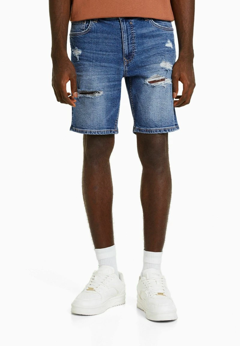 BERSHKA RIPPED - BERMUDA - Jeans Shorts - Dark Blue 3 BERSHKA RIPPED - BERMUDA - Jeans Shorts - Dark Blue