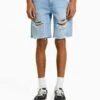 BERSHKA RIPPED - Jeans Shorts - Light Blue Denim 1 BERSHKA RIPPED - Jeans Shorts - Light Blue Denim -Bershka Verkaufsgeschäft a046d700507e494180e4b8c49976a255