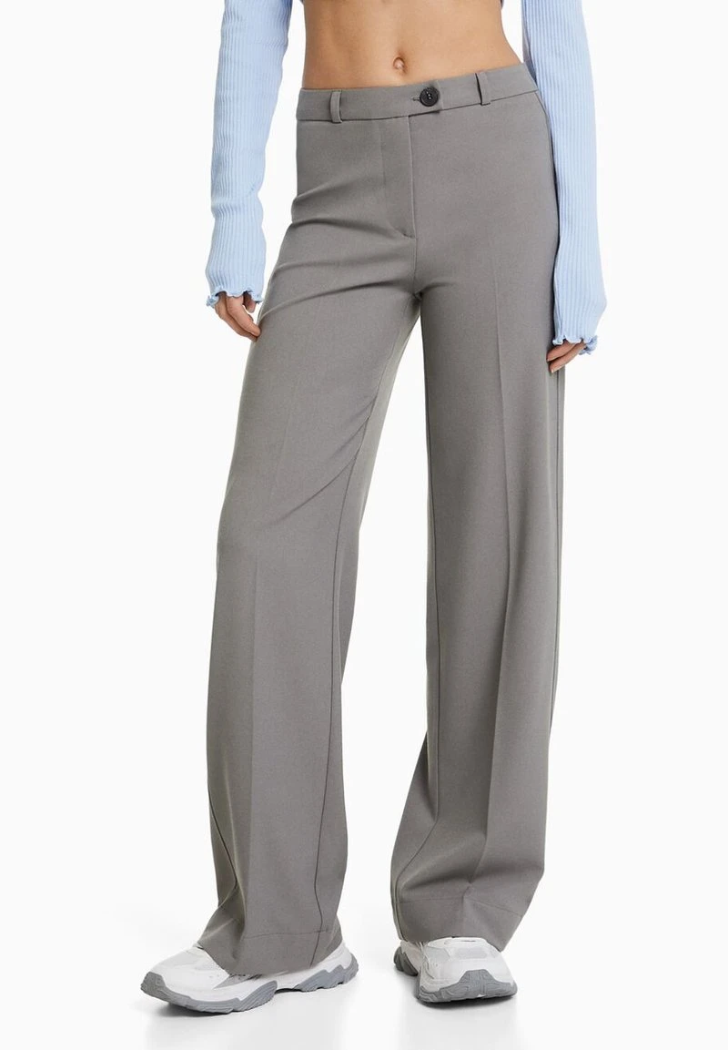 BERSHKA WIDE LEG TAILORED - Stoffhose - Dark Grey 3 BERSHKA WIDE LEG TAILORED - Stoffhose - Dark Grey