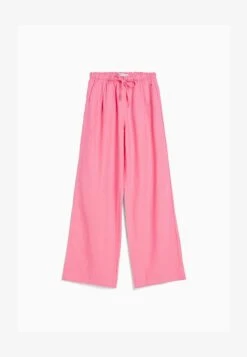 BERSHKA WIDE LEG STRAIGHT FIT WITH GATHERED WAIST - Stoffhose - Pink -Bershka Verkaufsgeschäft a1e73563f6704bd3addb4348b89df9b2