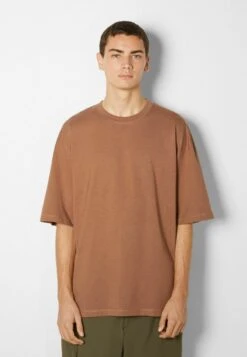 BERSHKA OVERSIZED SHORT SLEEVE - T-Shirt Basic - Mottled Orange