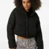 BERSHKA SHORT PUFFER - Winterjacke - Black