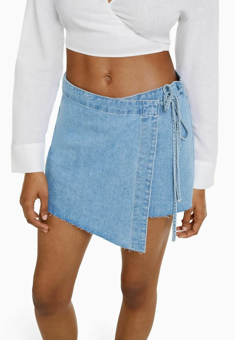 BERSHKA KNOTTED - Wickelrock - Light Blue Denim 7 BERSHKA KNOTTED - Wickelrock - Light Blue Denim – Bild 5