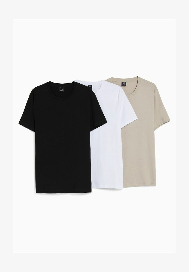BERSHKA 3 PACK REGULAR FIT - T-Shirt Basic - Off White 7 BERSHKA 3 PACK REGULAR FIT - T-Shirt Basic - Off White – Bild 5