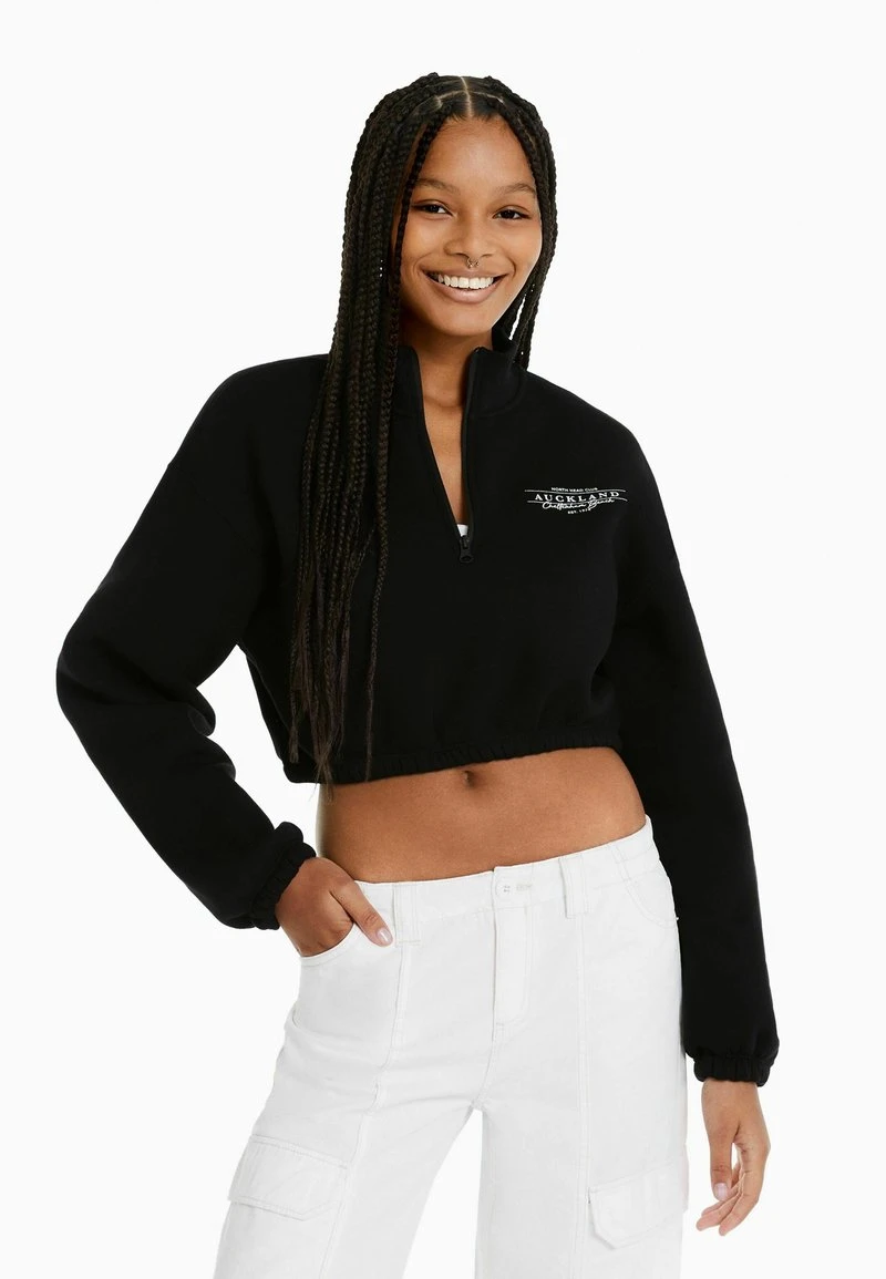 BERSHKA ZIP - Sweatshirt - Black 3 BERSHKA ZIP - Sweatshirt - Black