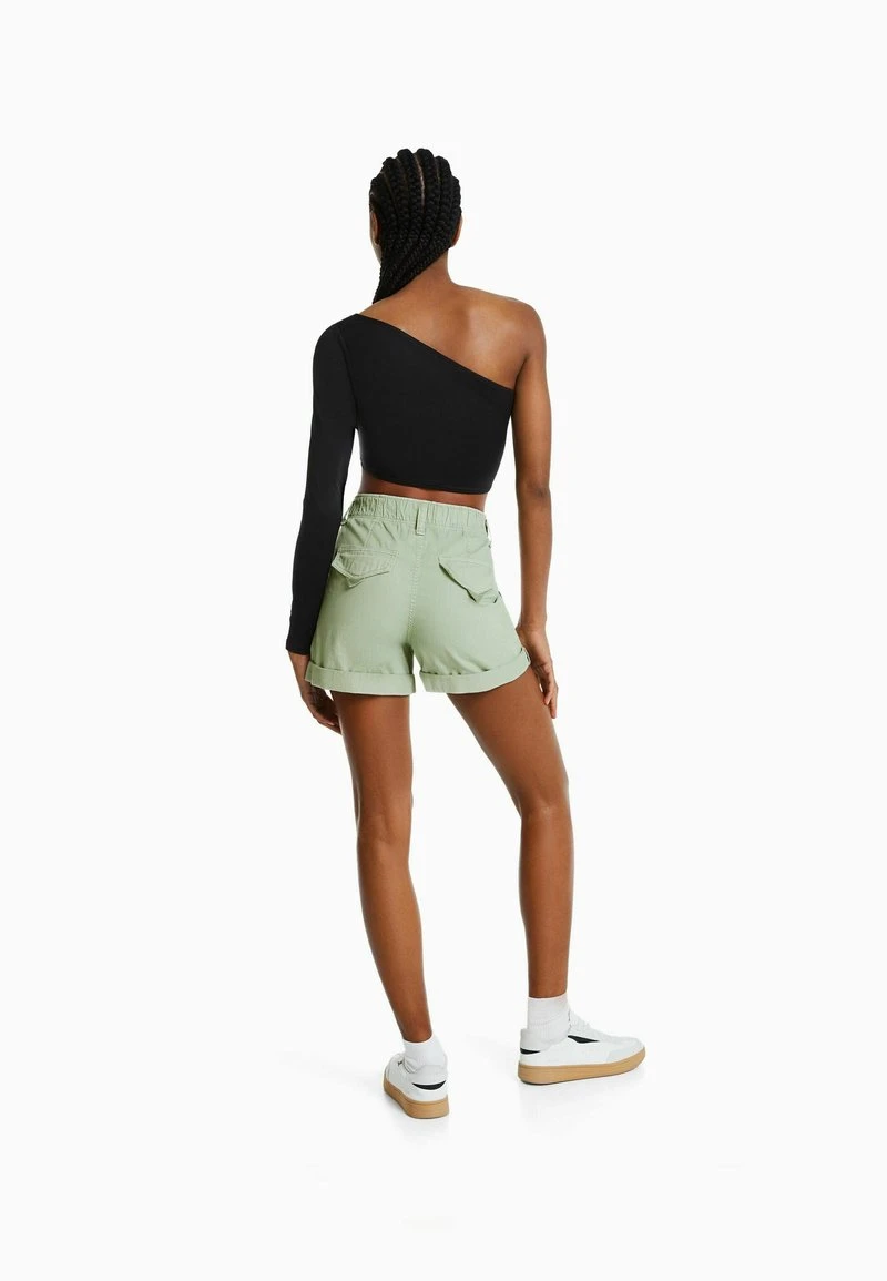 BERSHKA PAPERBAG - Jeans Shorts - Green 4 BERSHKA PAPERBAG - Jeans Shorts - Green – Bild 2