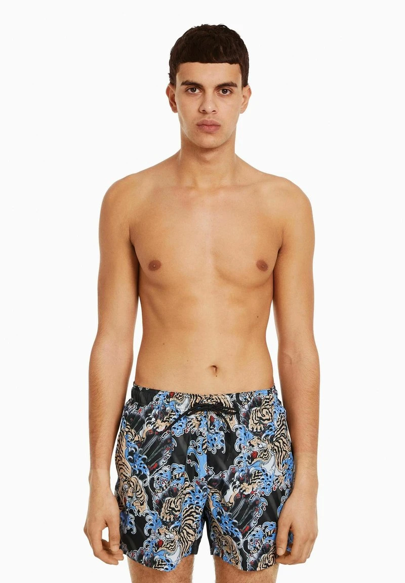 BERSHKA TIGER PRINT - - Badeshorts - Black 3 BERSHKA TIGER PRINT - - Badeshorts - Black