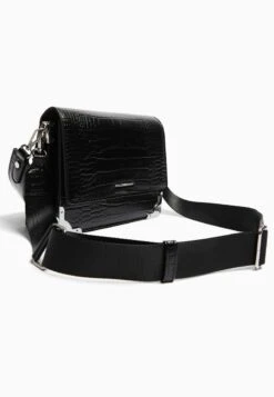 BERSHKA TEXTURED - MINAUDIÈRE WITH HANDLE - Handtasche - Black -Bershka Verkaufsgeschäft ab860684cfc54f75a75fa235b50faacf