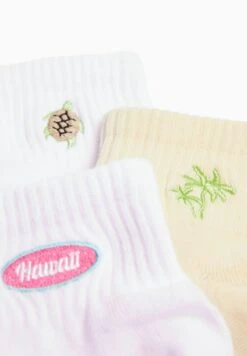 BERSHKA PACK OF 3 - EMBROIDERED - Socken - Beige -Bershka Verkaufsgeschäft ac75f1f8a0a04f8da4cfcad3544bfdcc