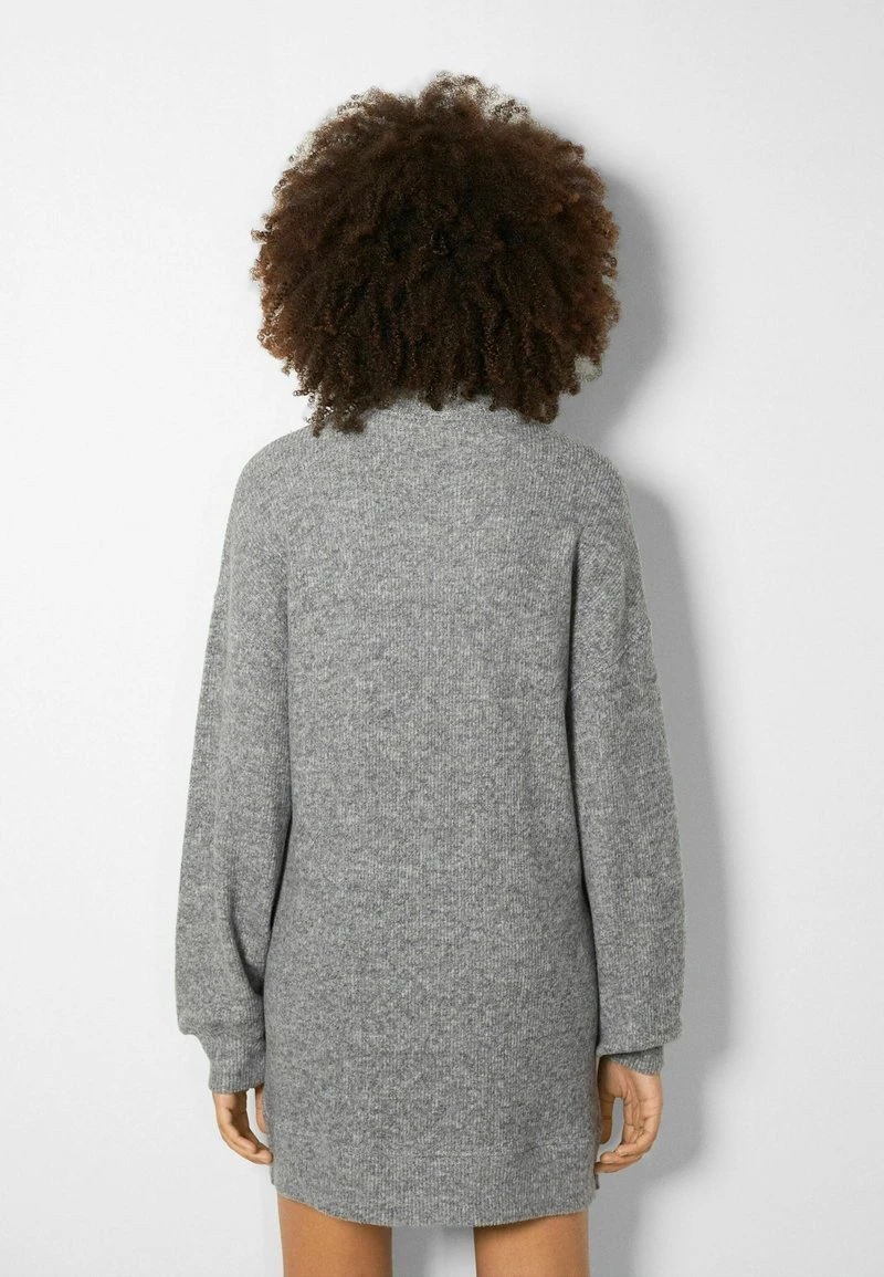 BERSHKA LONG SLEEVE - Strickkleid - Mottled Grey 4 BERSHKA LONG SLEEVE - Strickkleid - Mottled Grey – Bild 2