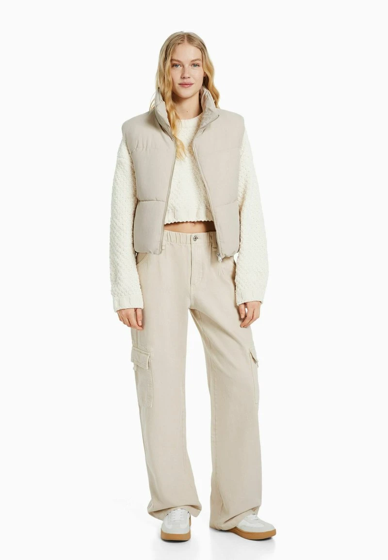 BERSHKA PUFFER - Weste - Stone 4 BERSHKA PUFFER - Weste - Stone – Bild 2