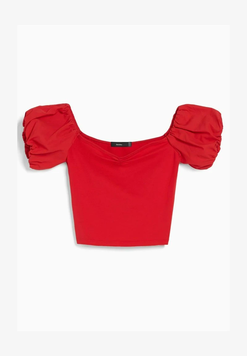 BERSHKA SHORT SLEEVE POPLIN - Bluse - Red 8 BERSHKA SHORT SLEEVE POPLIN - Bluse - Red – Bild 6