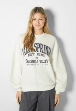 BERSHKA PRINTED - Sweatshirt - Off-white
