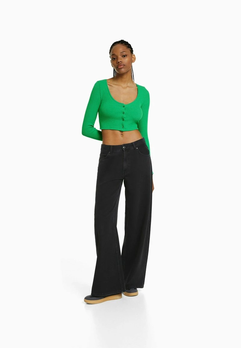 BERSHKA BUTTONED - Strickjacke - Evergreen 4 BERSHKA BUTTONED - Strickjacke - Evergreen – Bild 2