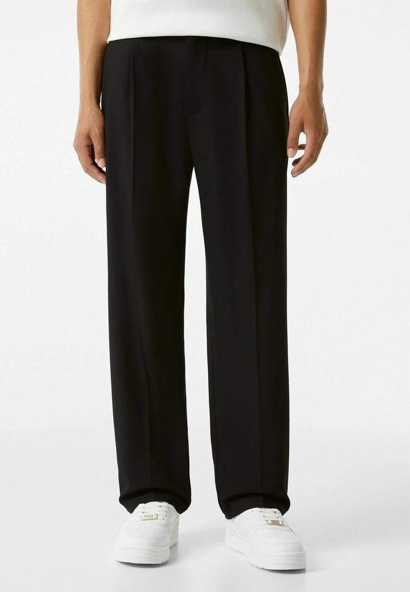 BERSHKA TAILORED WIDE-FIT - Stoffhose - Black 3 BERSHKA TAILORED WIDE-FIT - Stoffhose - Black