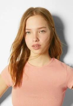 BERSHKA SHORT SLEEVE - T-Shirt Basic - Orange -Bershka Verkaufsgeschäft b30e1ff4806442ec874ccc78c28b2b30